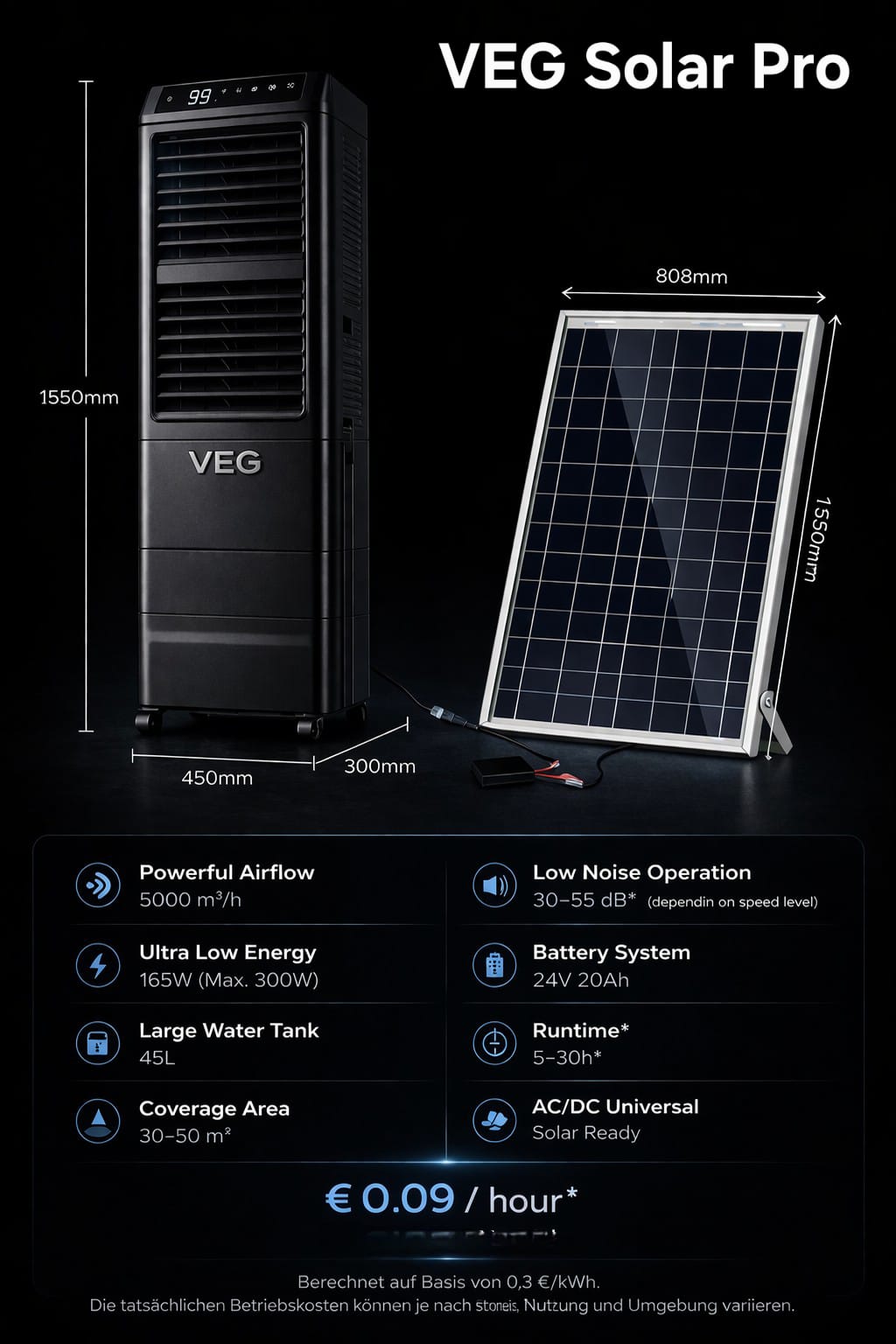 Solar Pro 90 (Solar) - For Restaurants, Business & large halls