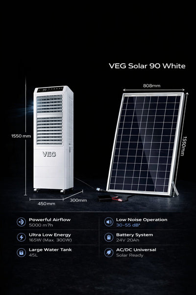VEG Solar Pro 90 - Solar Set (including Solar Panel) - For Restaurants, Business & large halls
